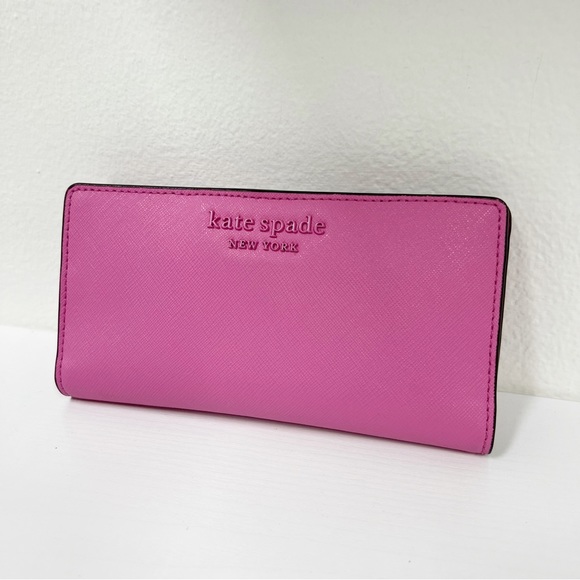 kate spade Handbags - kate spade Cameron Monotone Large Slim Bifold Wallet Bright Peony